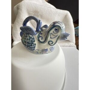 Bird Teapot Pitcher Creamer From China   Blue White Vintage